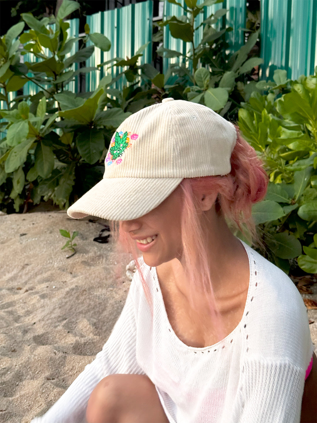 Lil Buds Baseball Cap Cream Corduroy Adjustable Fit - Cute & Comfy
